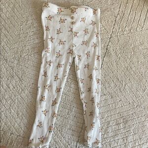 Charming Floral Buttoned Kids Leggings